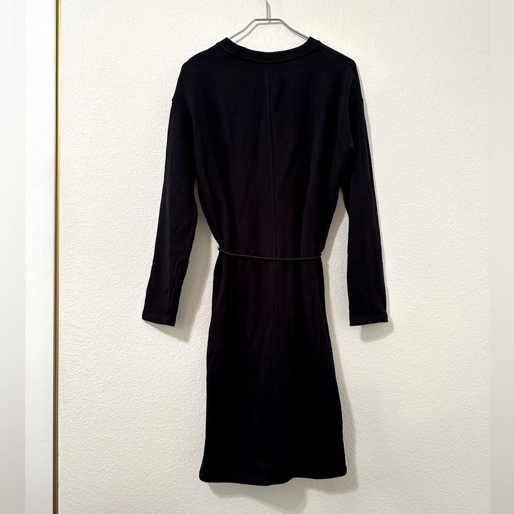 VINCE 100% Cotton Crew Neck Sweater Dress With Cord Tie Waist EUC - Picture 5 of 9